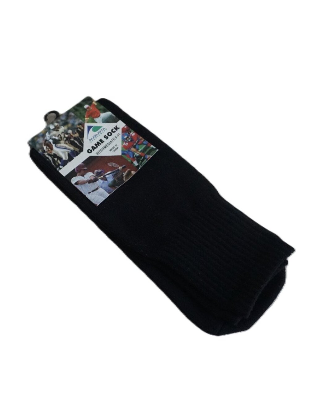 Augusta Sportswear Style #6020 Black Game Tube Socks 9-11 Intermediate